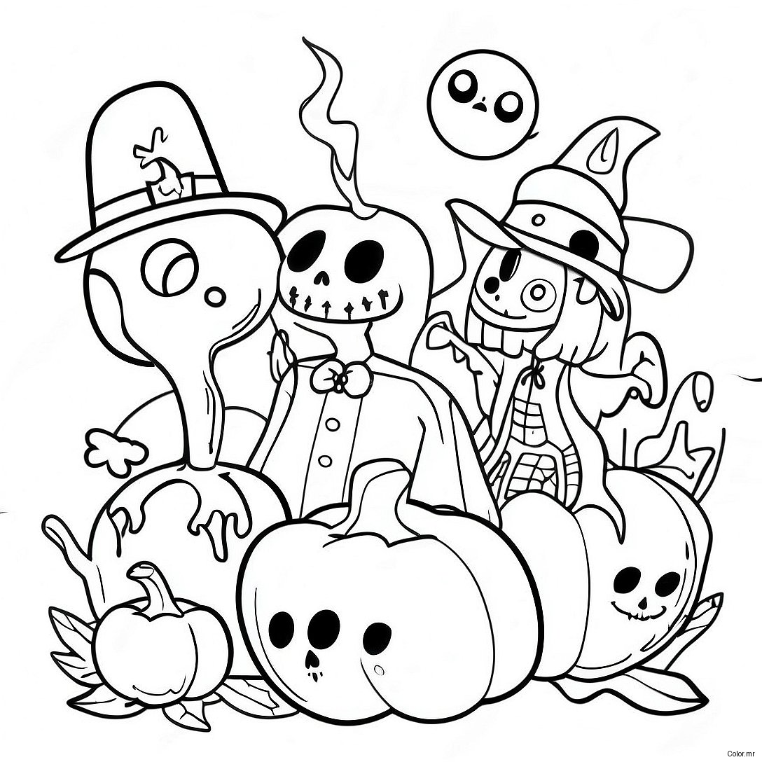 Spooky Halloweentown Characters Coloring Page 12608 10496