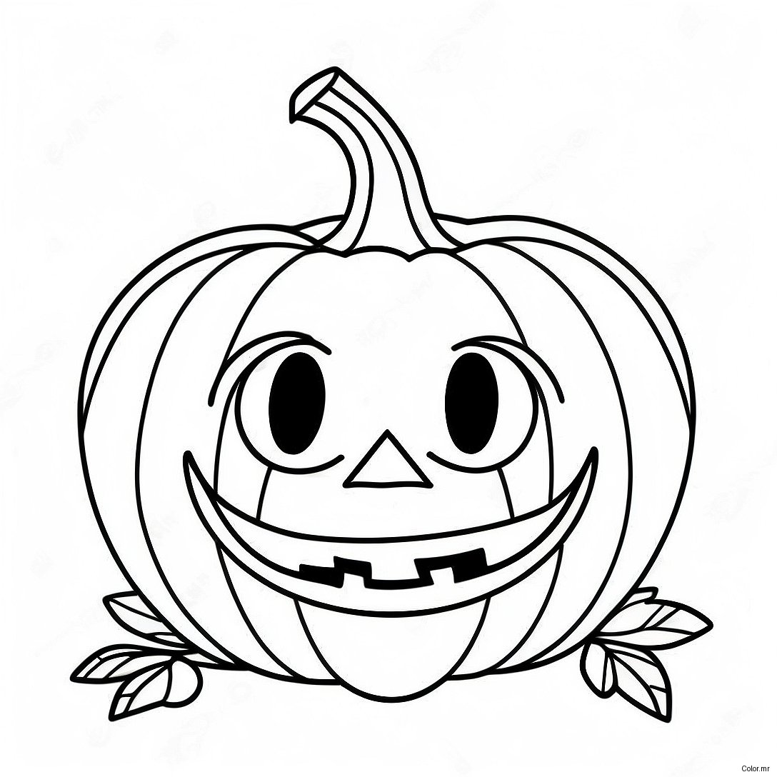 Spooky Pumpkin Halloween Mask Coloring Page 42481 35203