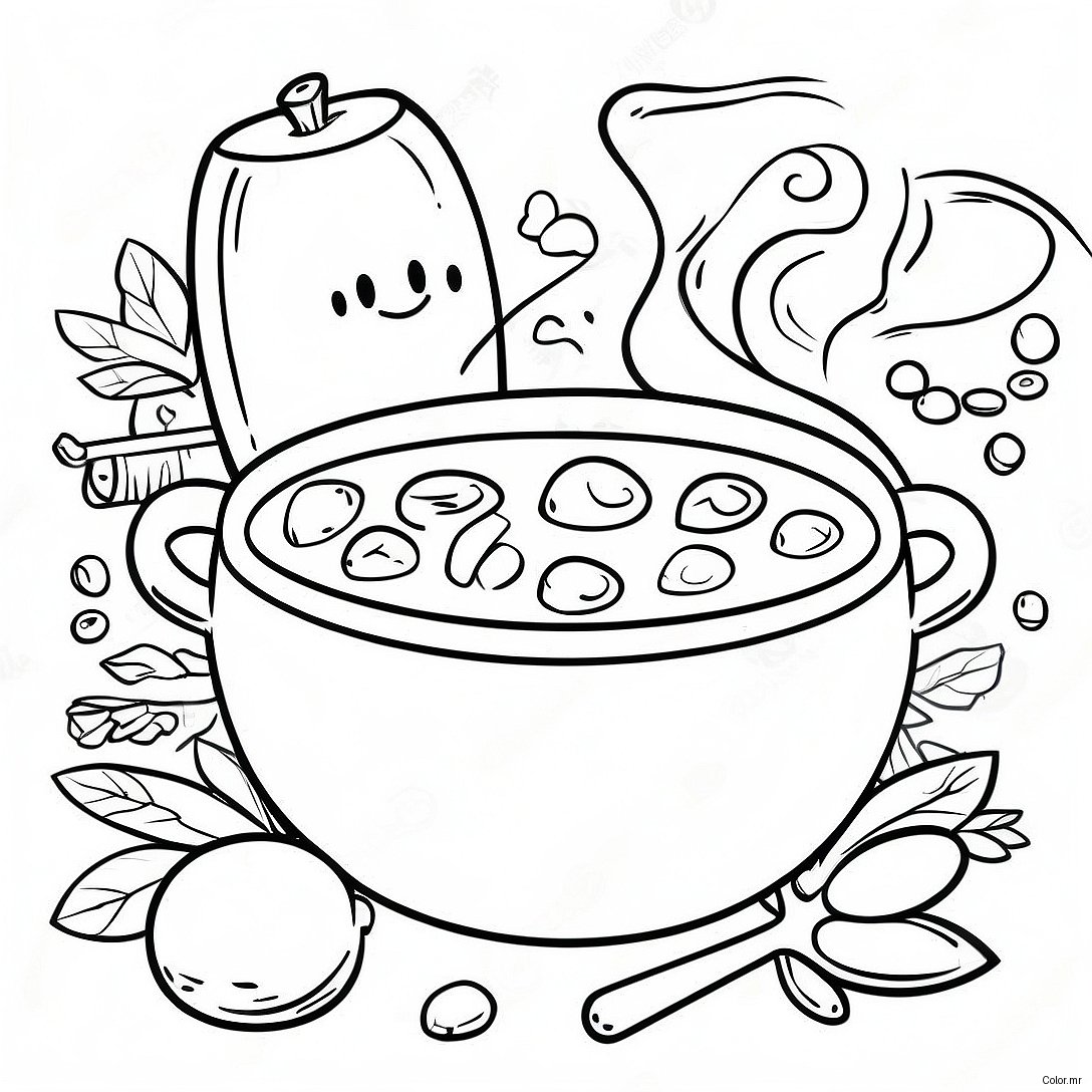 Stone Soup Story Scene Coloring Page 50744 42274
