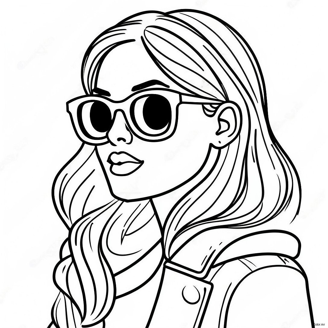 Stylish Tumblr Girl With Sunglasses Coloring Page 28887 26125