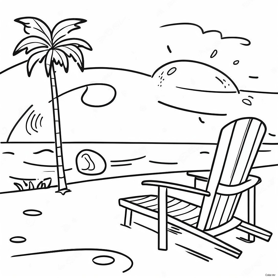 Sunny Florida Beach Scene Coloring Page 12858 10689