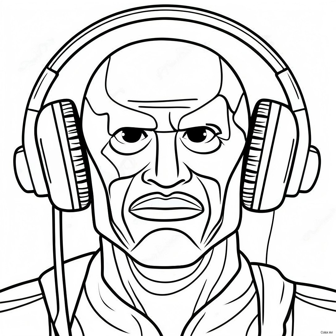 Titan Speakerman With Colorful Headphones Coloring Page 6325 5149