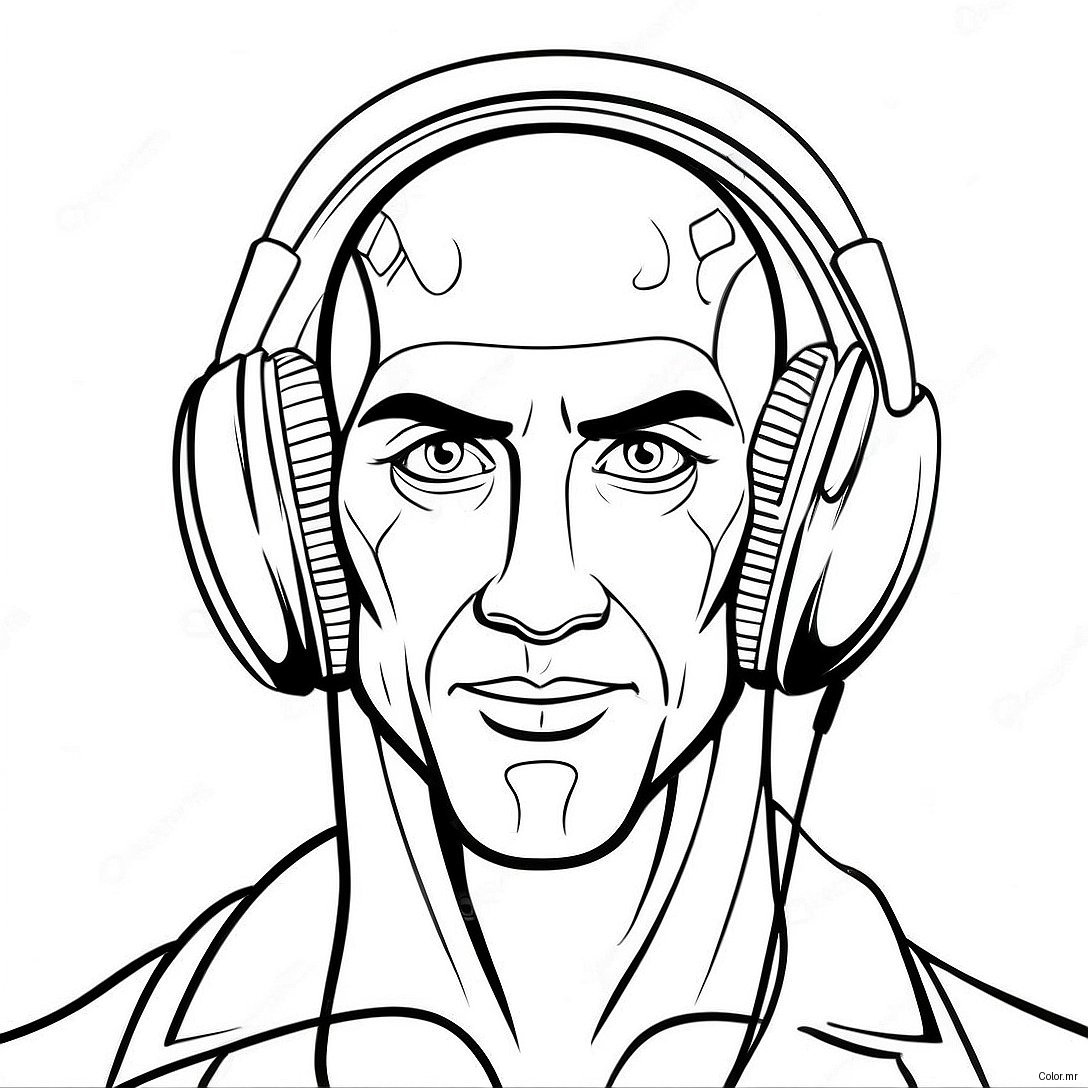Titan Speakerman With Colorful Headphones Coloring Page 6325 5151