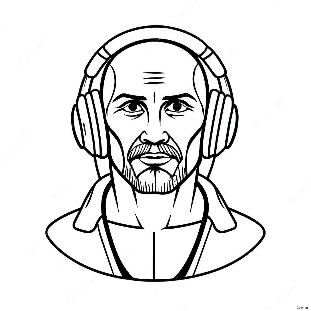 Titan Speakerman With Colorful Headphones Coloring Page 6325 5152