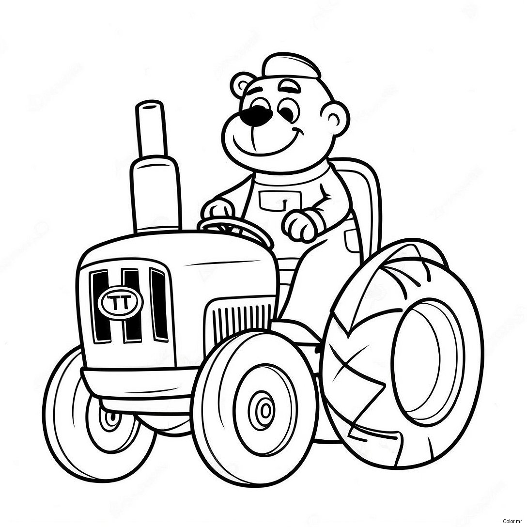 Tractor Ted Driving A Colorful Tractor Coloring Page 65511 54133