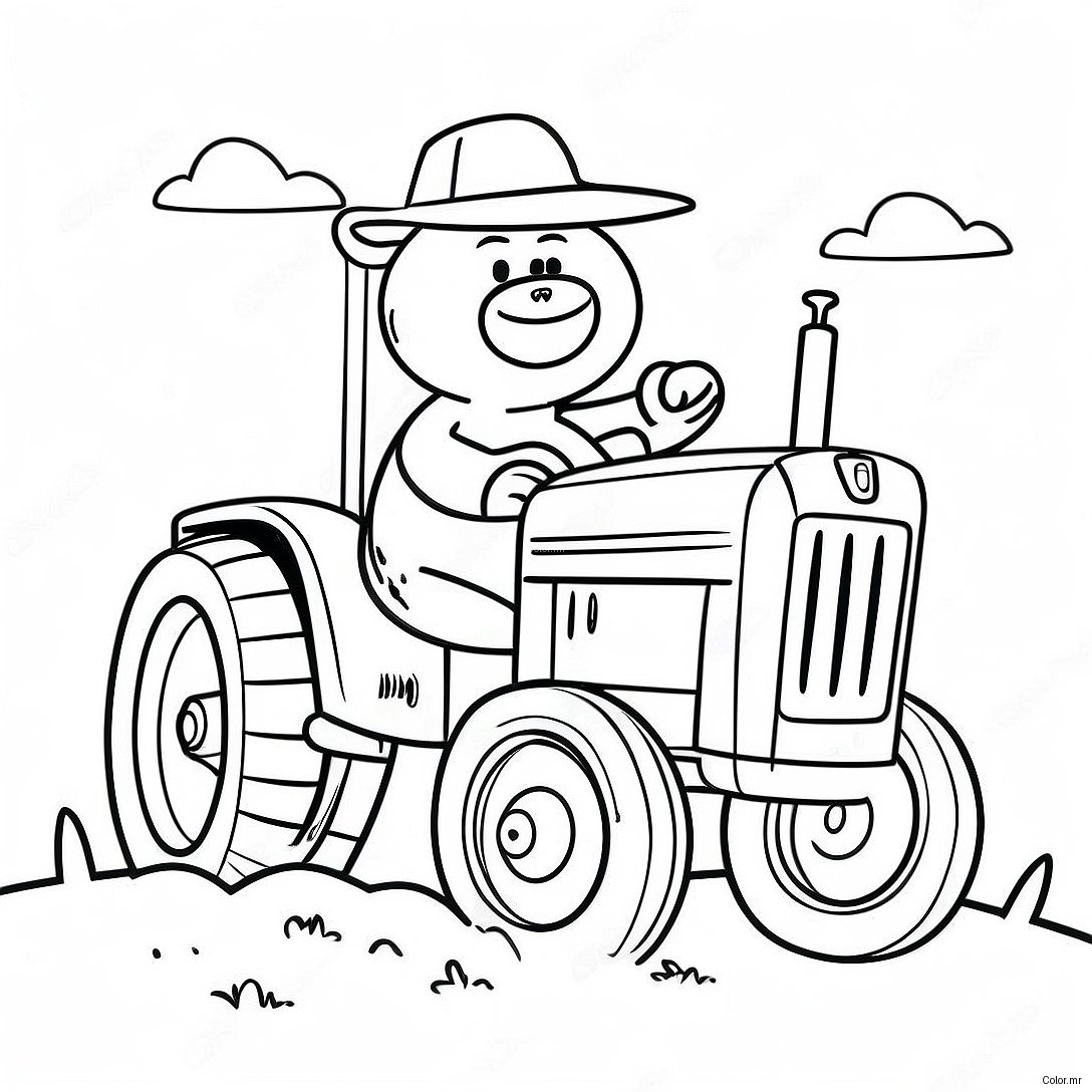 Tractor Ted Driving A Colorful Tractor Coloring Page 65511 54135