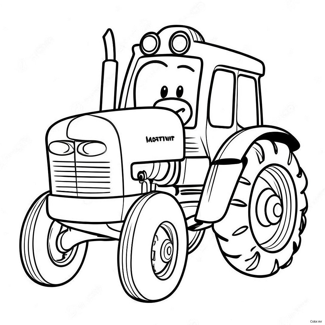 Tractor Ted Driving A Colorful Tractor Coloring Page 65511 54136