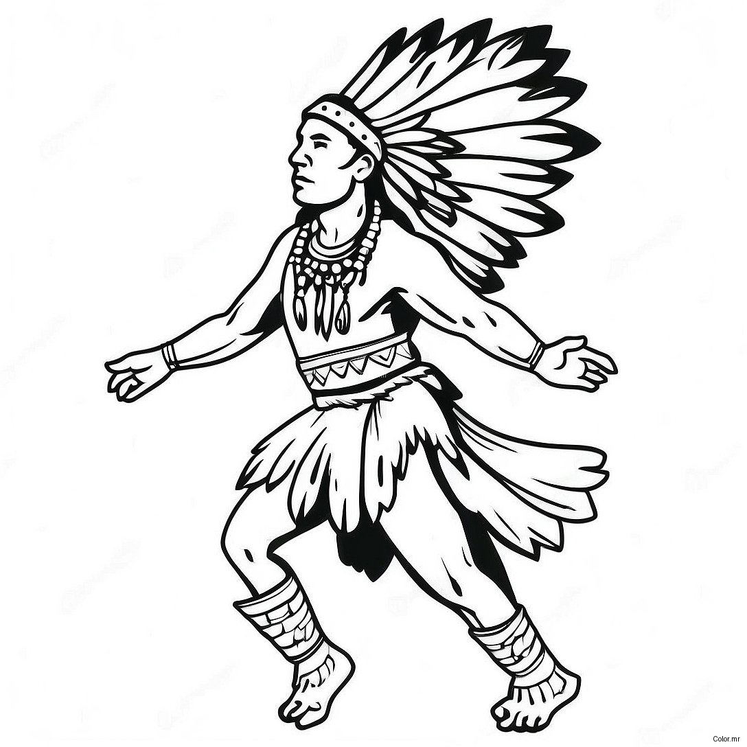 Traditional Native American Dancer Coloring Page 16042 13547