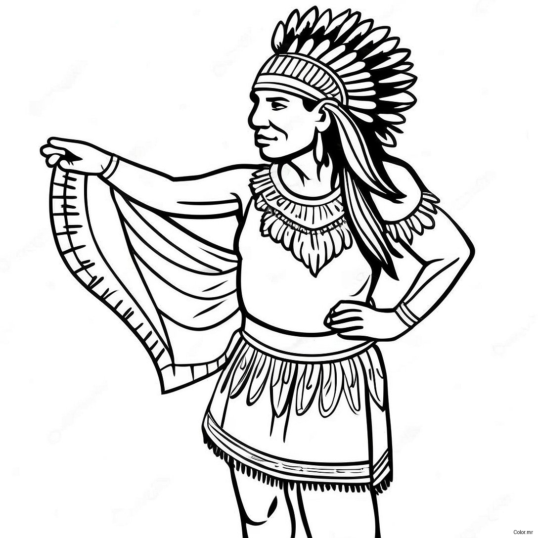 Traditional Native American Dancer Coloring Page 16042 13548