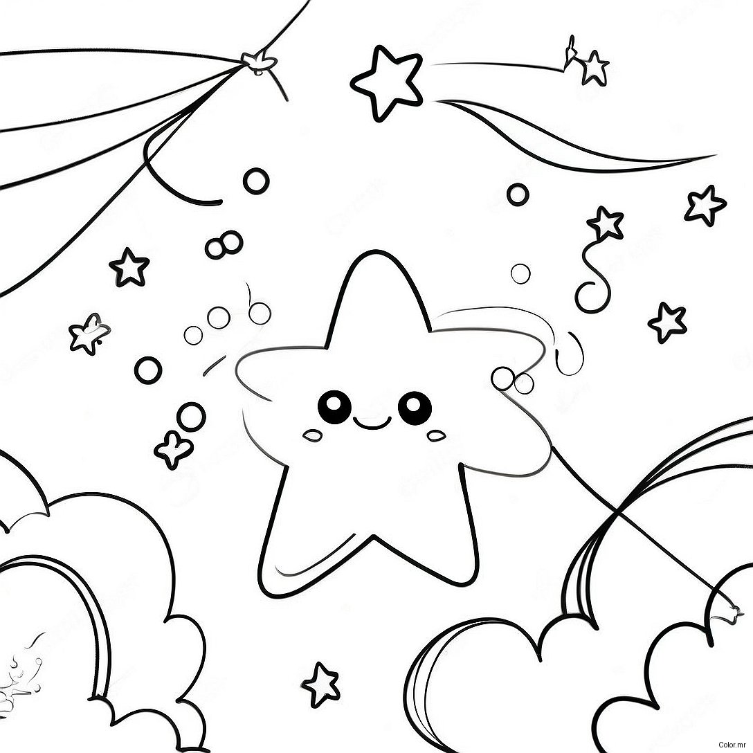 Twinkling Stars In The Night Sky Coloring Page 45694 37946