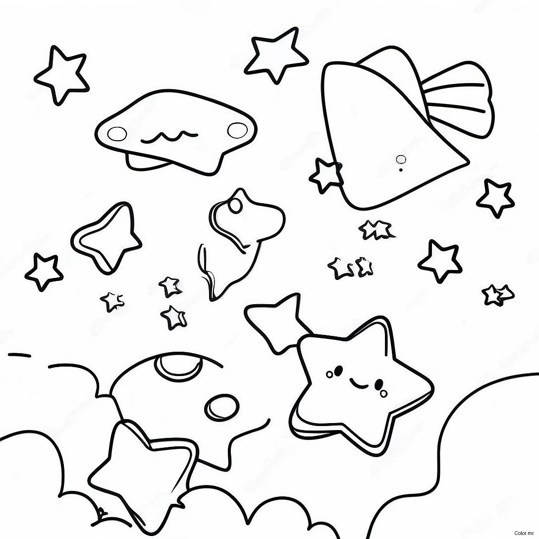 Twinkling Stars In The Night Sky Coloring Page 45694 37948