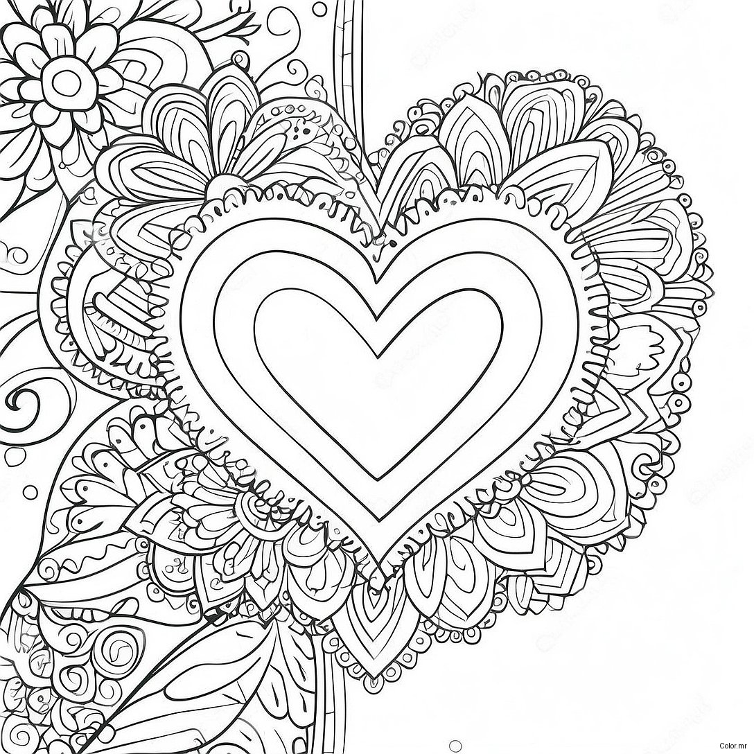 Valentine S Day Heart Mandala Coloring Page 16432 13847