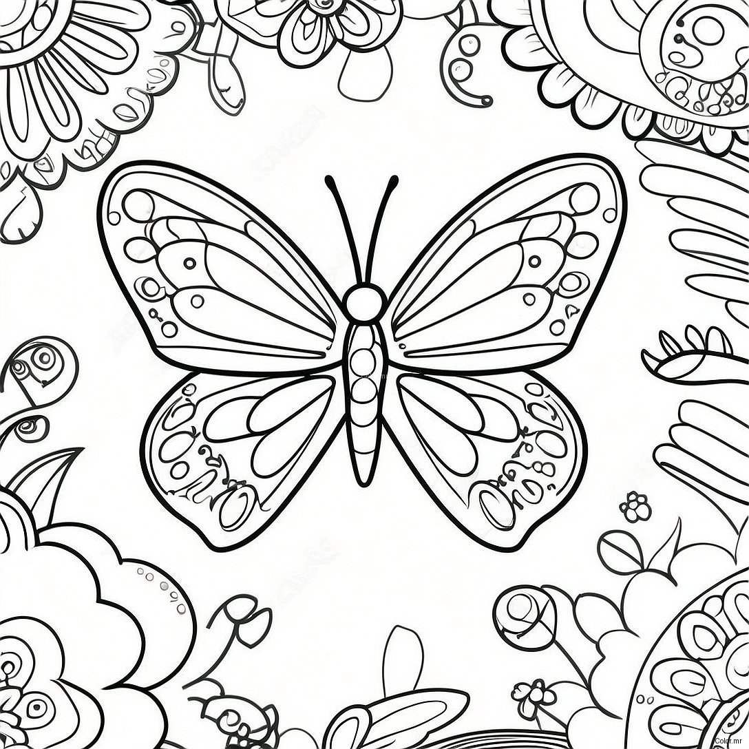 Vibrant Butterfly Transformation Coloring Page 14820 12250