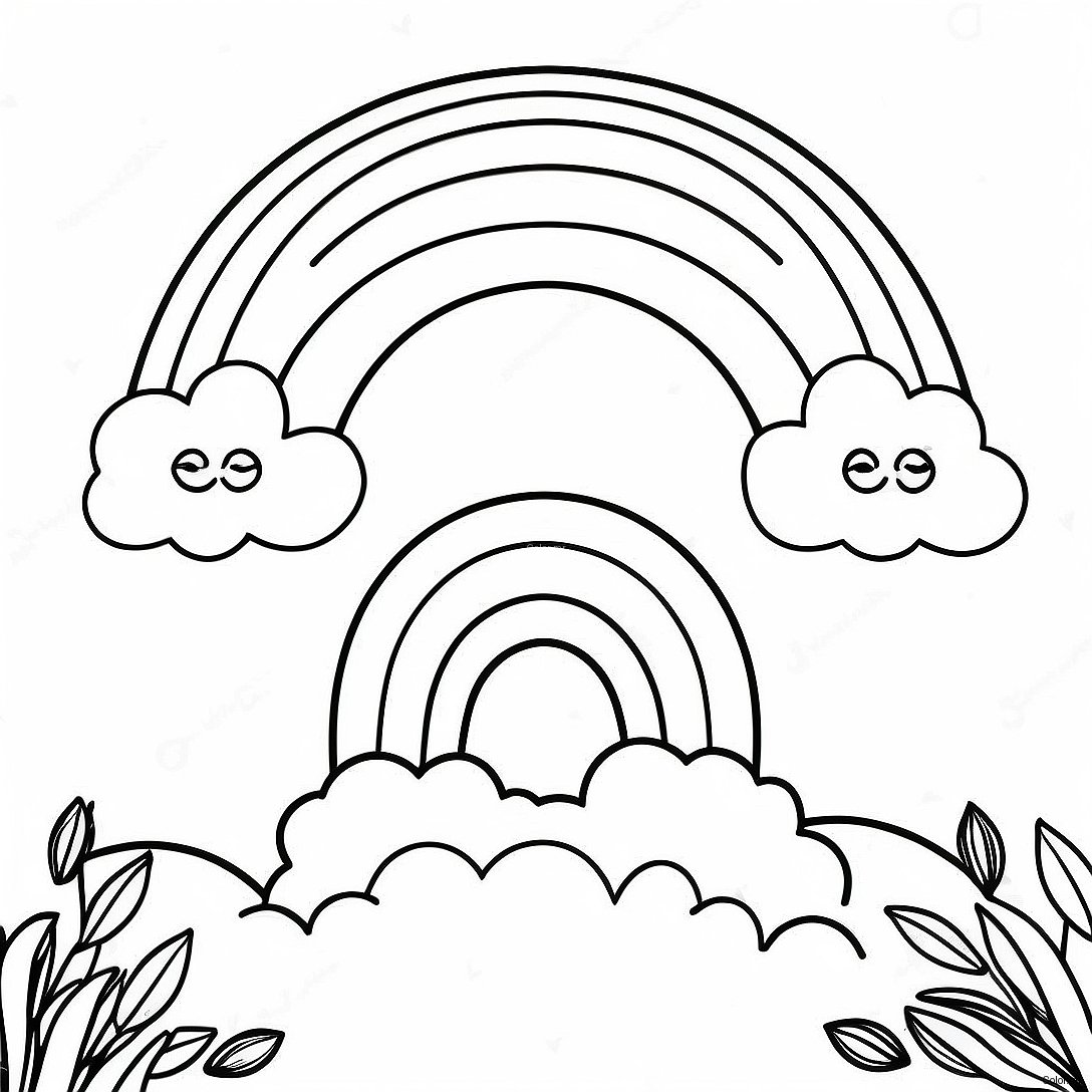 Vibrant God S Promise Rainbow Coloring Page 66821 55187