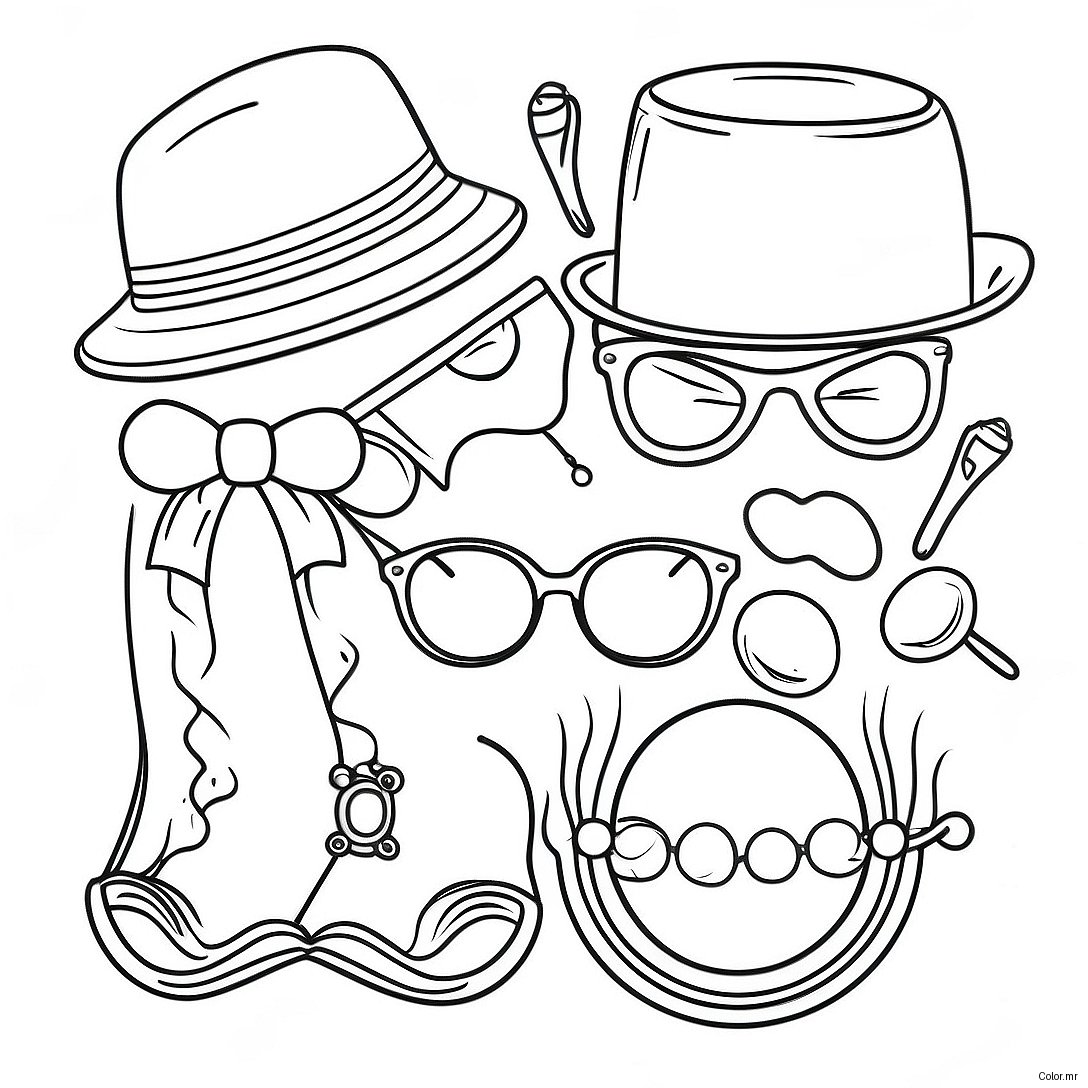 Vintage Hipster Accessories Coloring Page 33242 17470