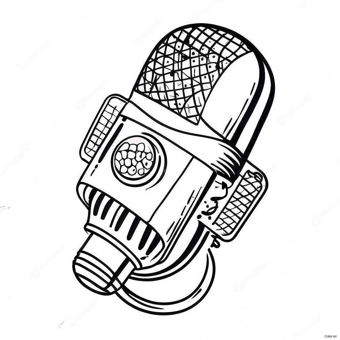 Vintage Microphone Coloring Page 51515 42893