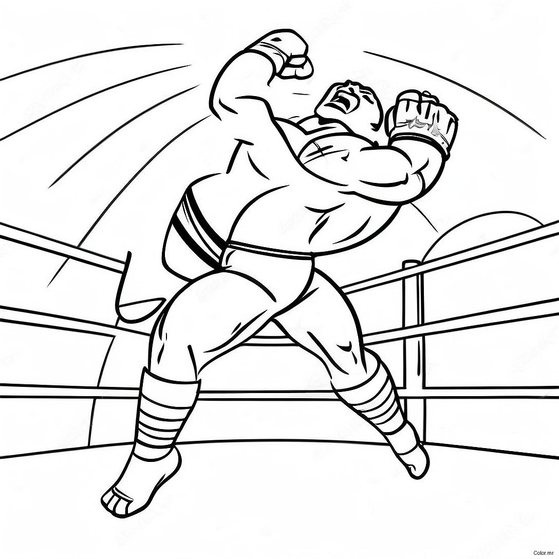 Wacky Wwe Wrestler Jumping On Opponent Coloring Page 40658 33705
