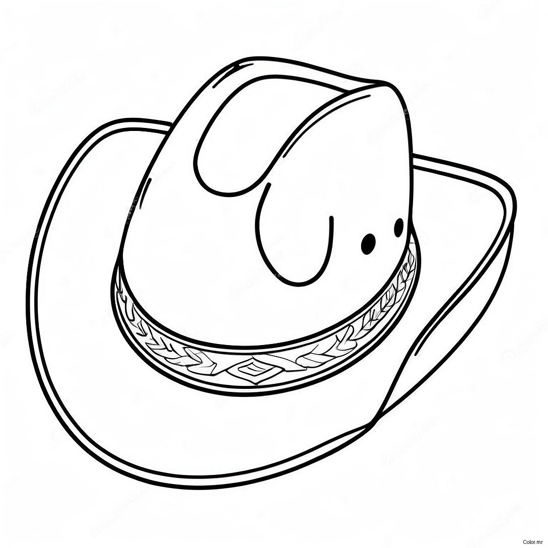 Western Themed Cowboy Hat Coloring Page 71593 59157
