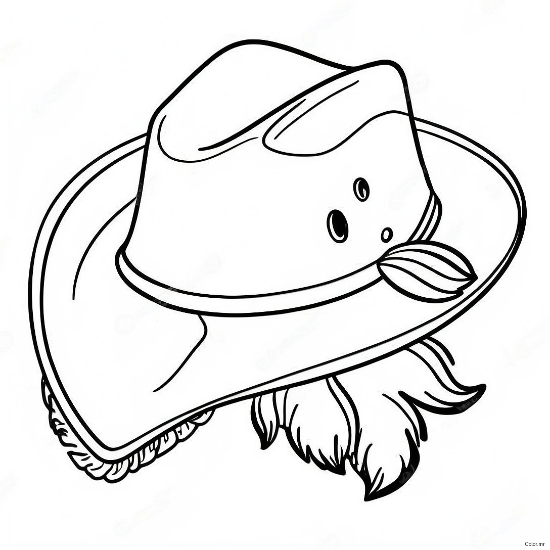 Western Themed Cowboy Hat Coloring Page 71593 59159