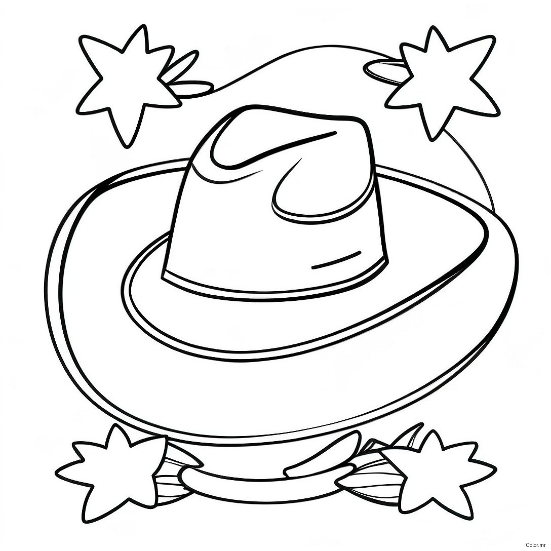 Western Themed Cowboy Hat Coloring Page 71593 59160