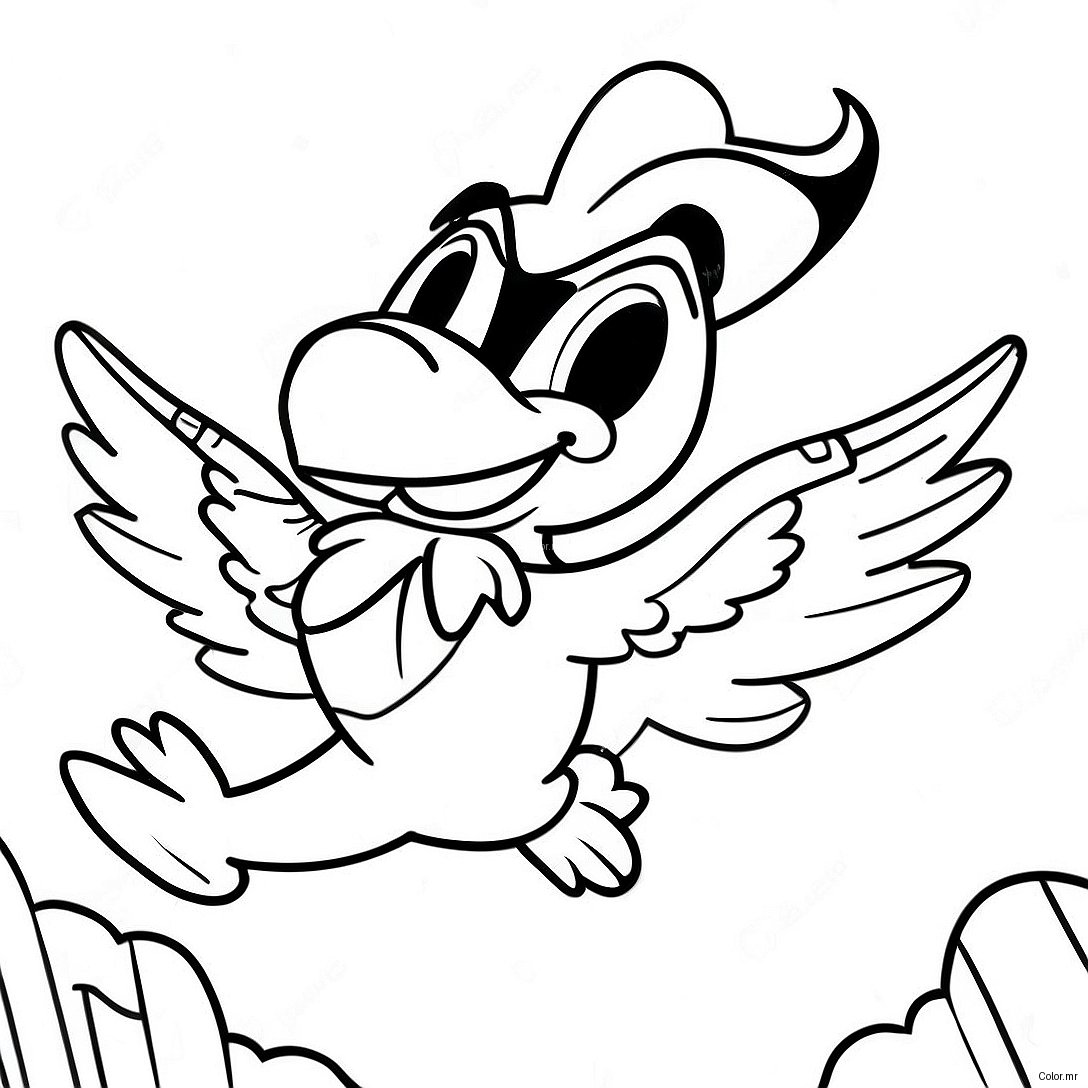 Woody Woodpecker Flying In The Sky Coloring Page 16342 13785