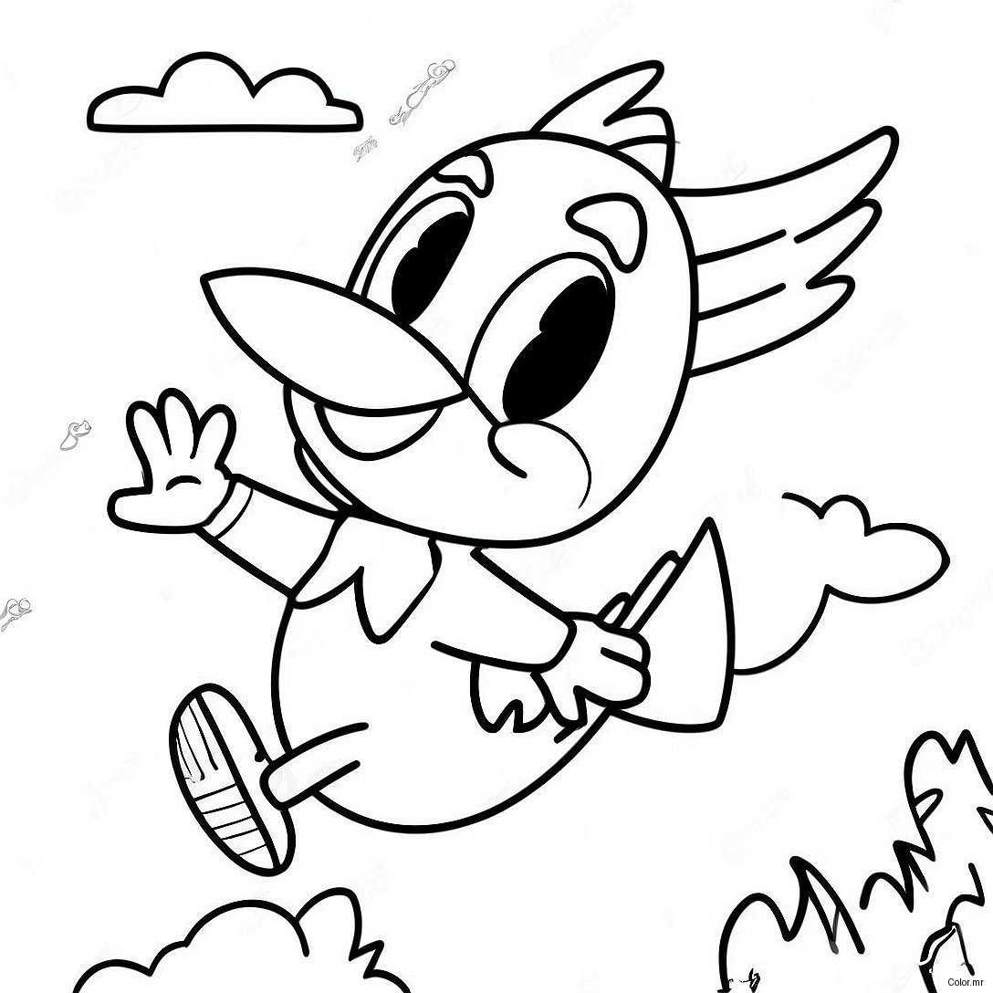 Woody Woodpecker Flying In The Sky Coloring Page 16342 13787