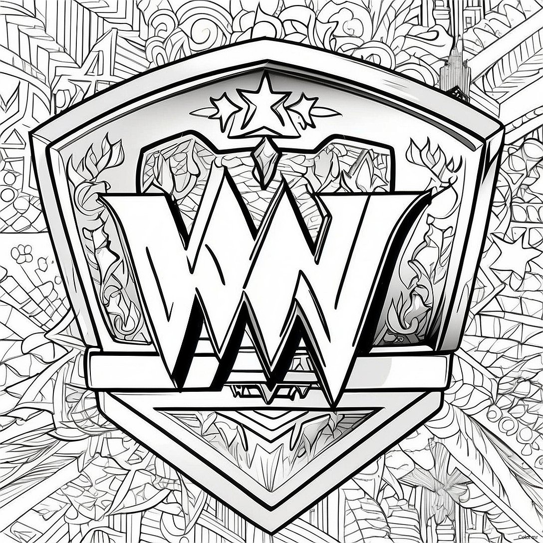 Wwe Championship Belt With Stars Coloring Page 31900 16417