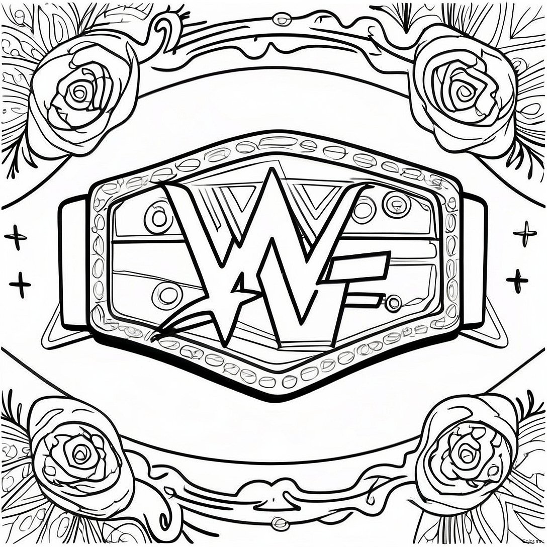 Wwe Championship Belt With Stars Coloring Page 31900 16419