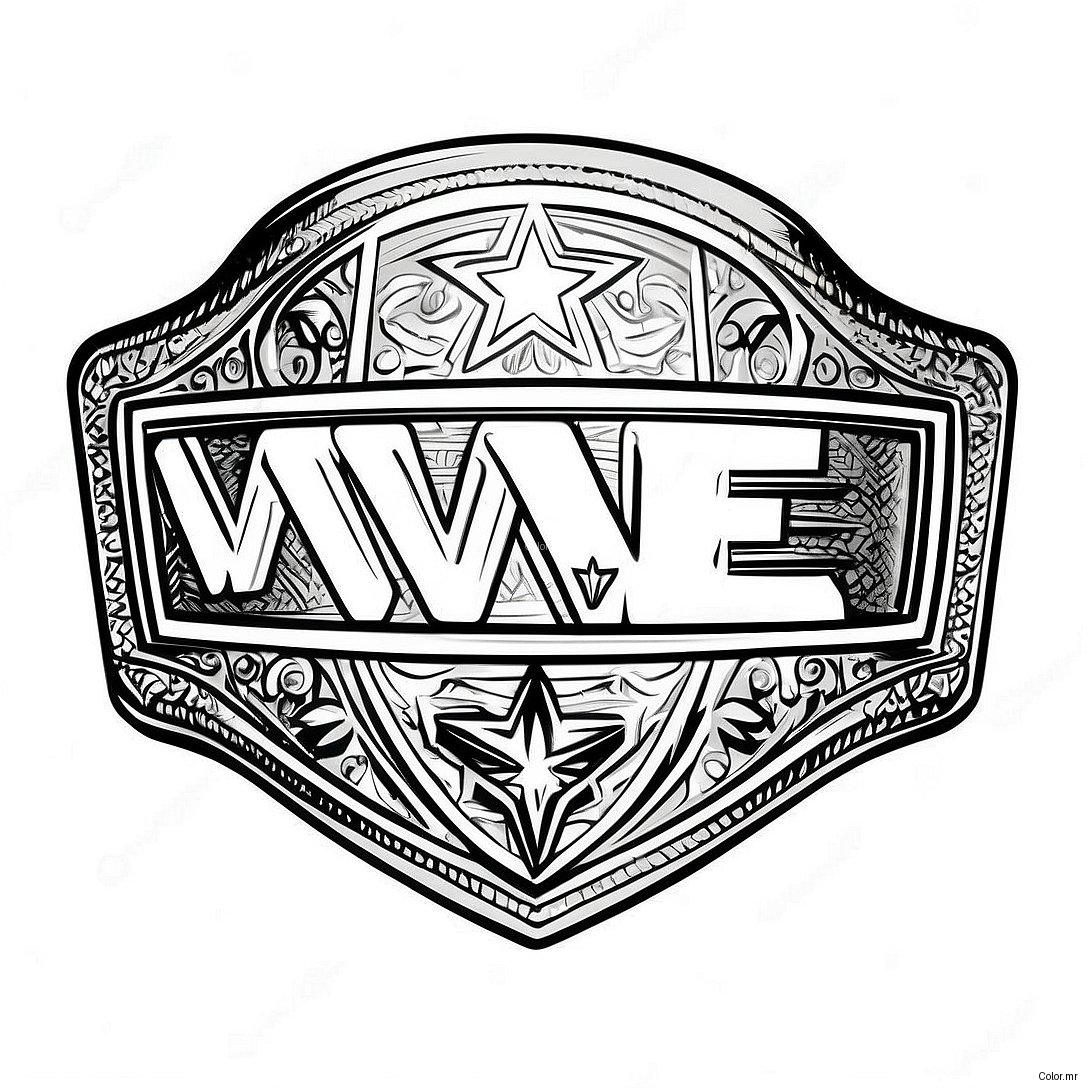 Wwe Championship Belt With Stars Coloring Page 31900 16420