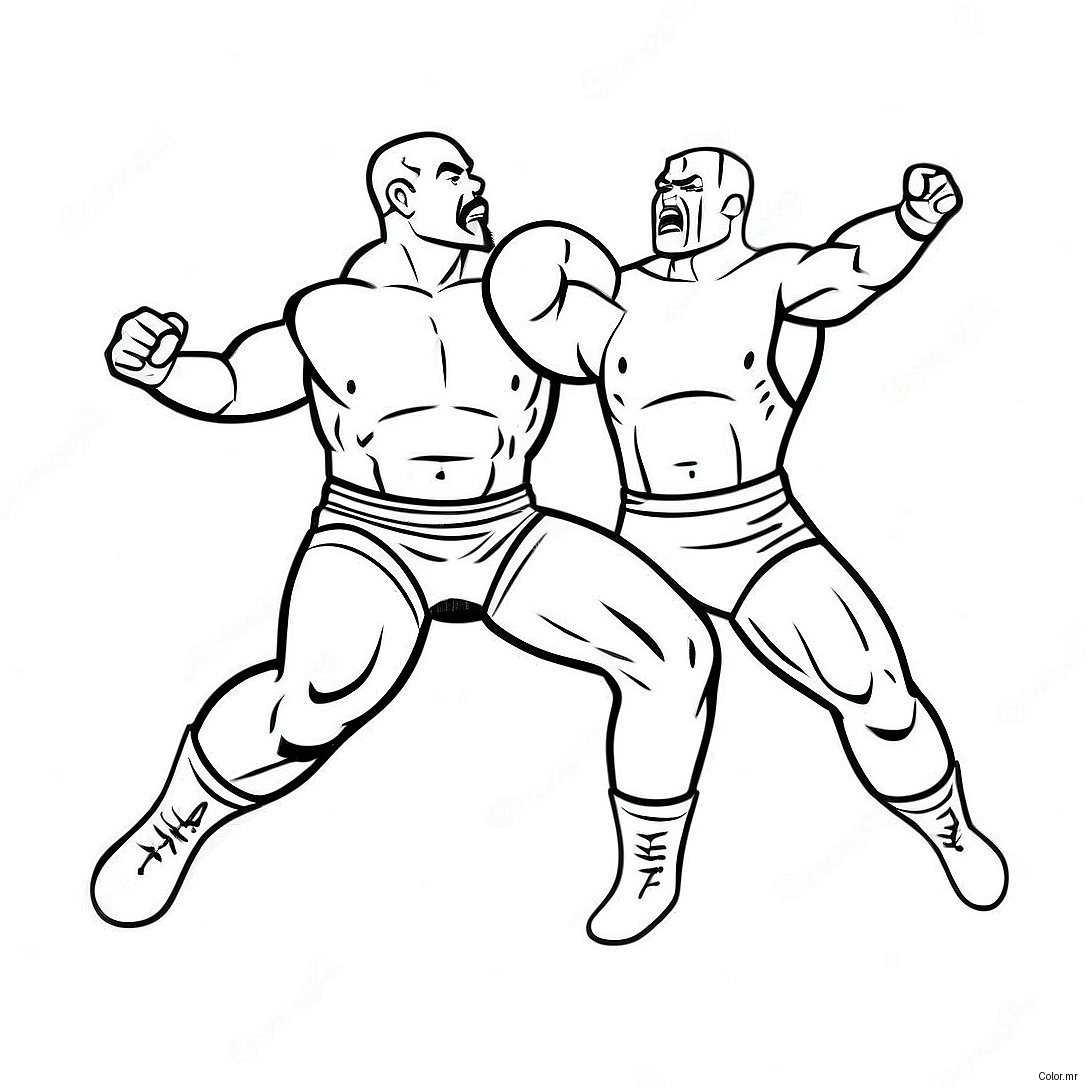 Wwe Wrestler Jumping On Opponent Coloring Page 17615 14788