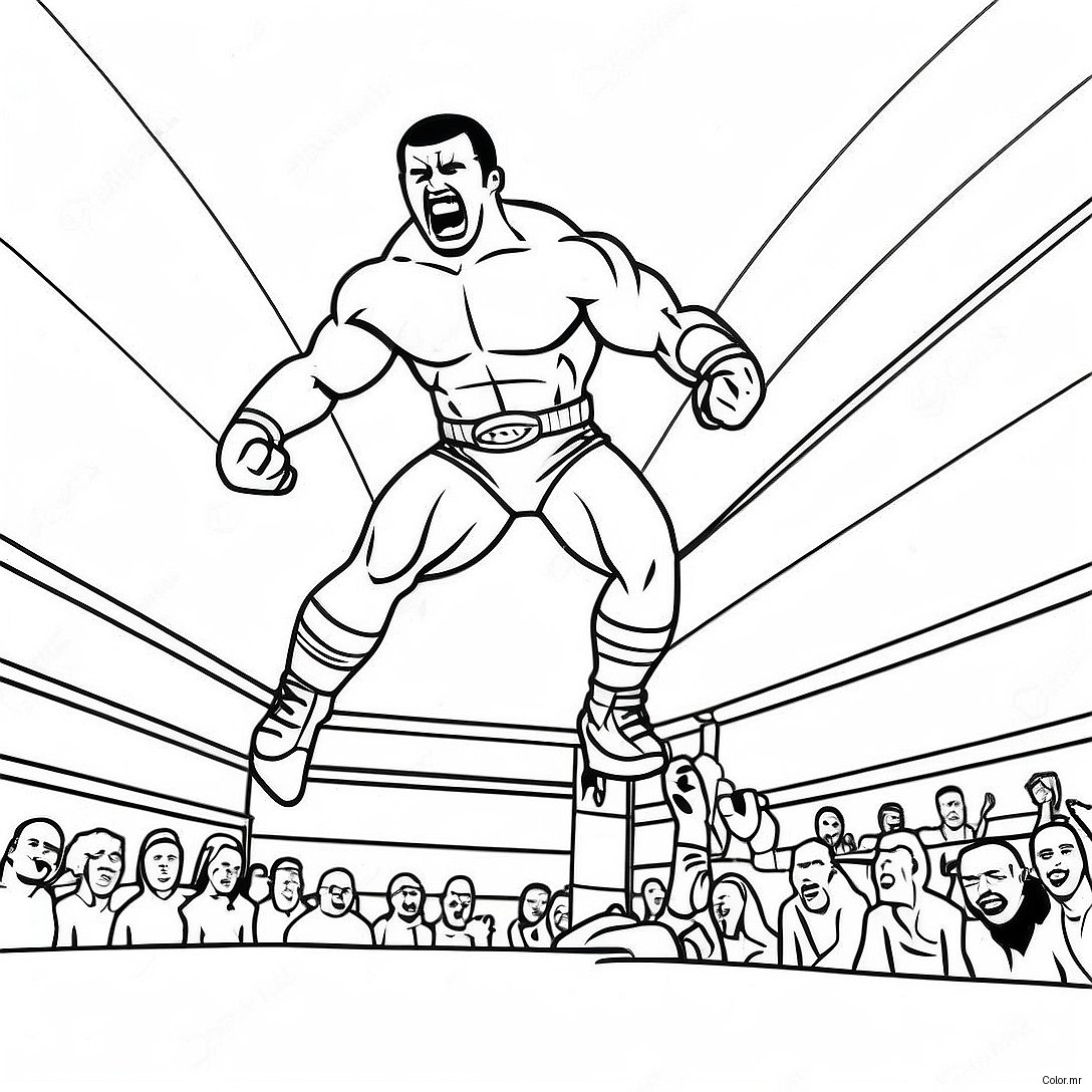 Wwe Wrestler Jumping On Opponent Coloring Page 20752 19226