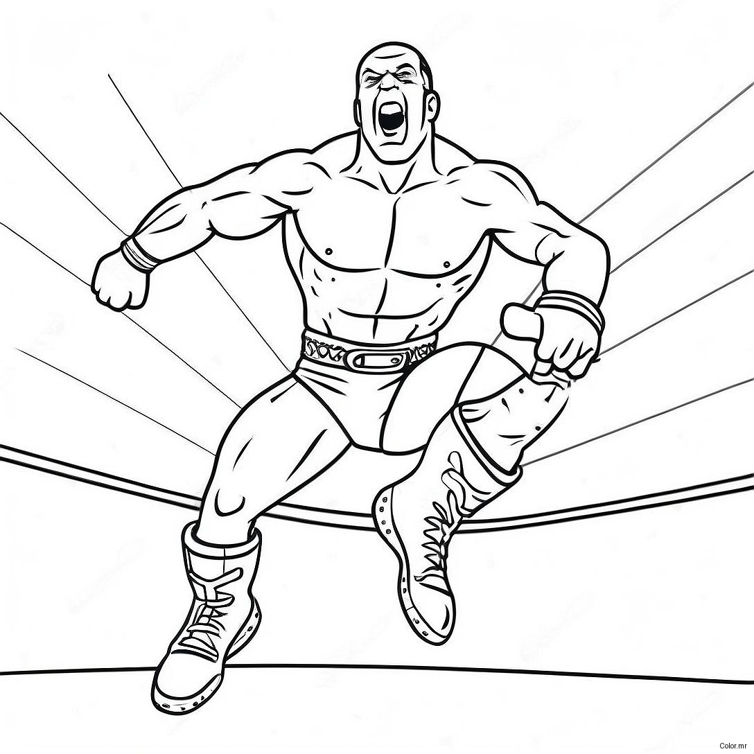 Wwe Wrestler Jumping On Opponent Coloring Page 20752 19228