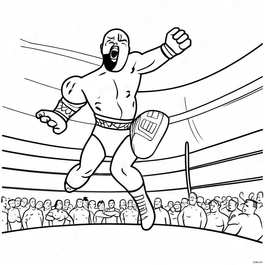 Wwe Wrestler Jumping On Opponent Coloring Page 21323 19669