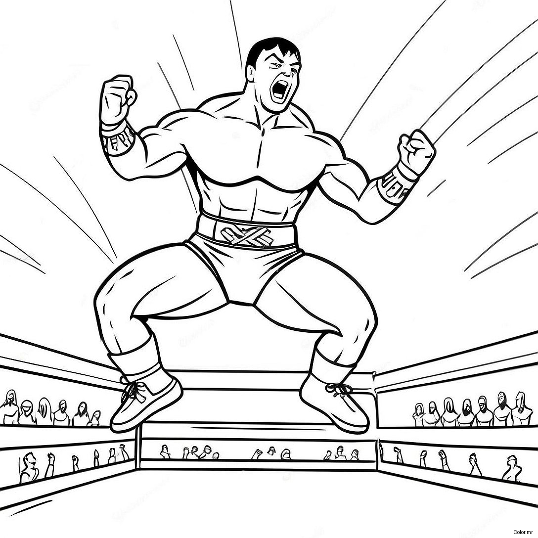 Wwe Wrestler Jumping On Opponent Coloring Page 21323 19670