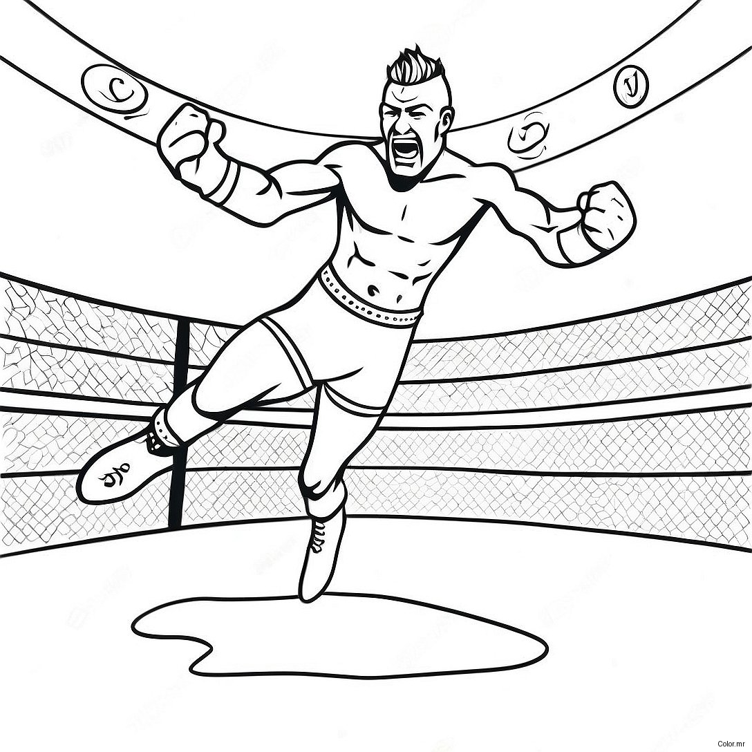 Wwe Wrestler Jumping On Opponent Coloring Page 21323 19671