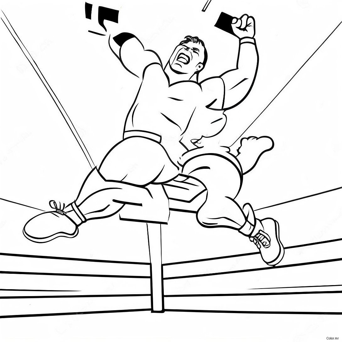 Wwe Wrestler Jumping On Opponent Coloring Page 21323 19672