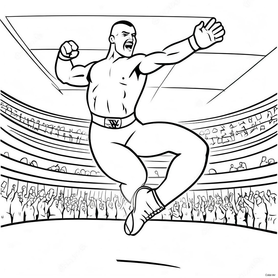 Wwe Wrestler Jumping On Opponent Coloring Page 21943 20309