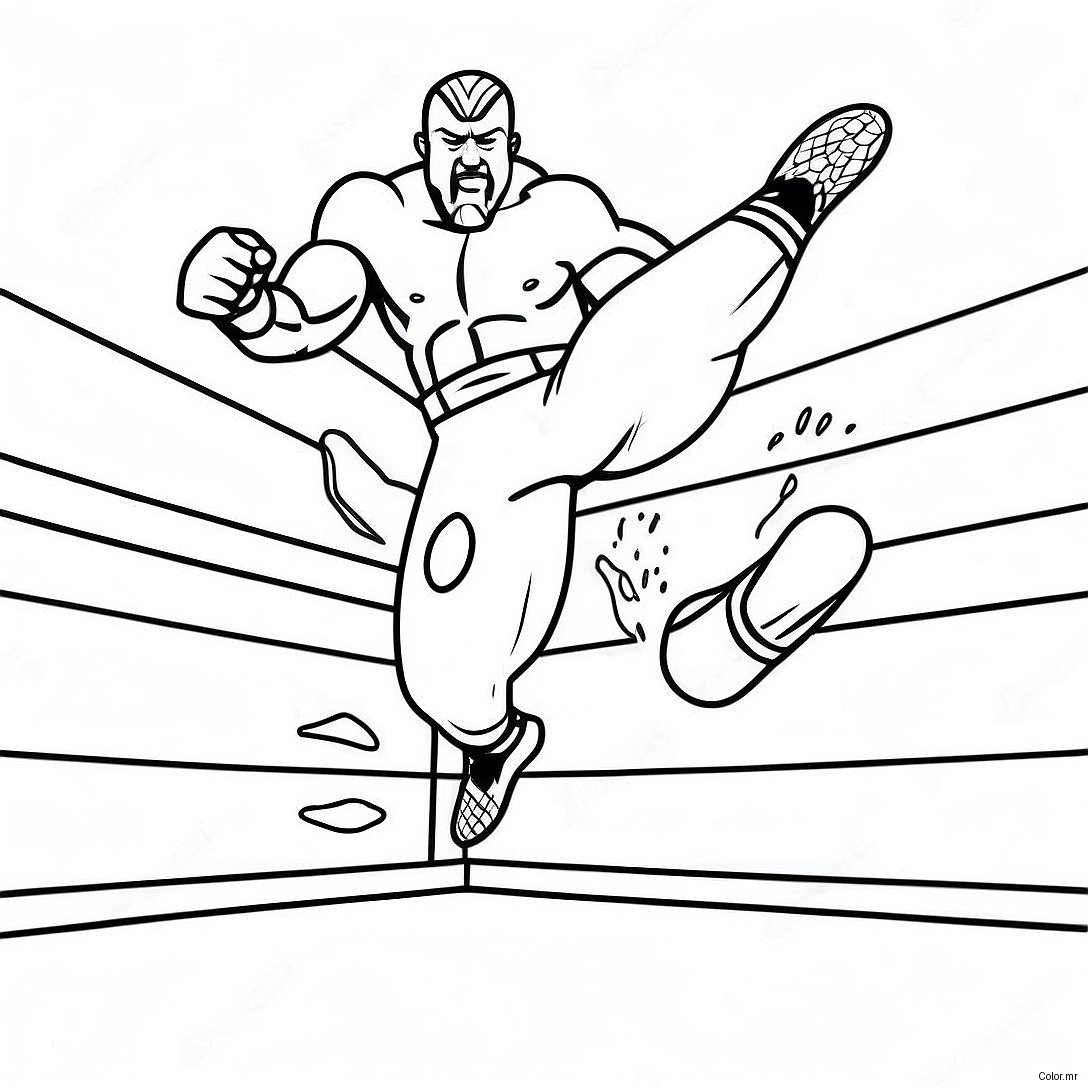 Wwe Wrestler Jumping On Opponent Coloring Page 24104 22195