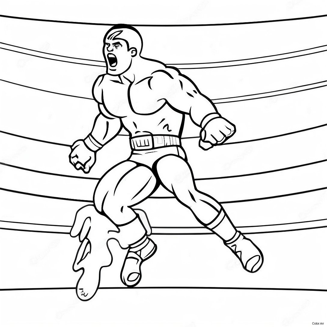 Wwe Wrestler Jumping On Opponent Coloring Page 24104 22196
