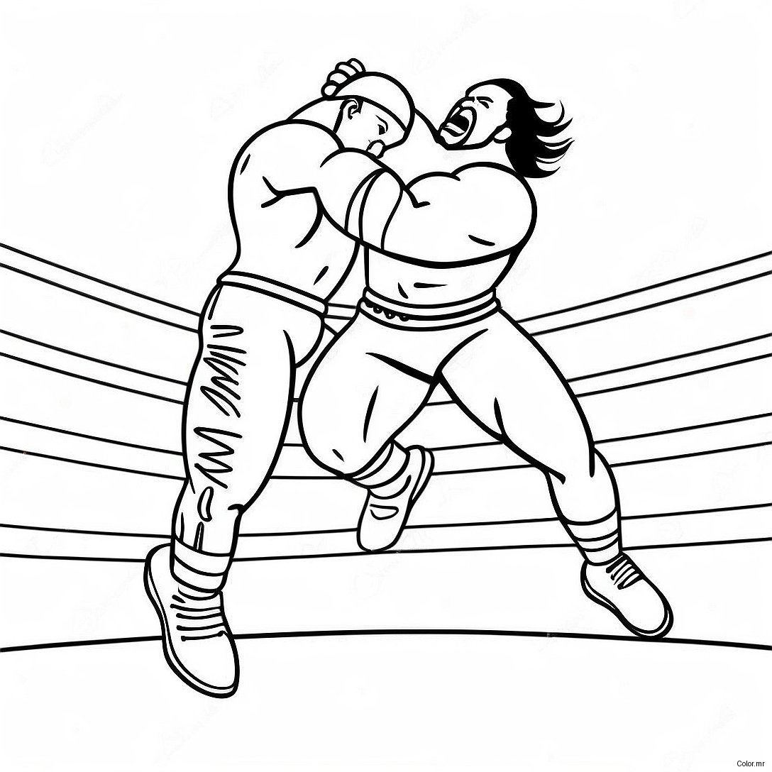 Wwe Wrestler Jumping On Opponent Coloring Page 26342 24141