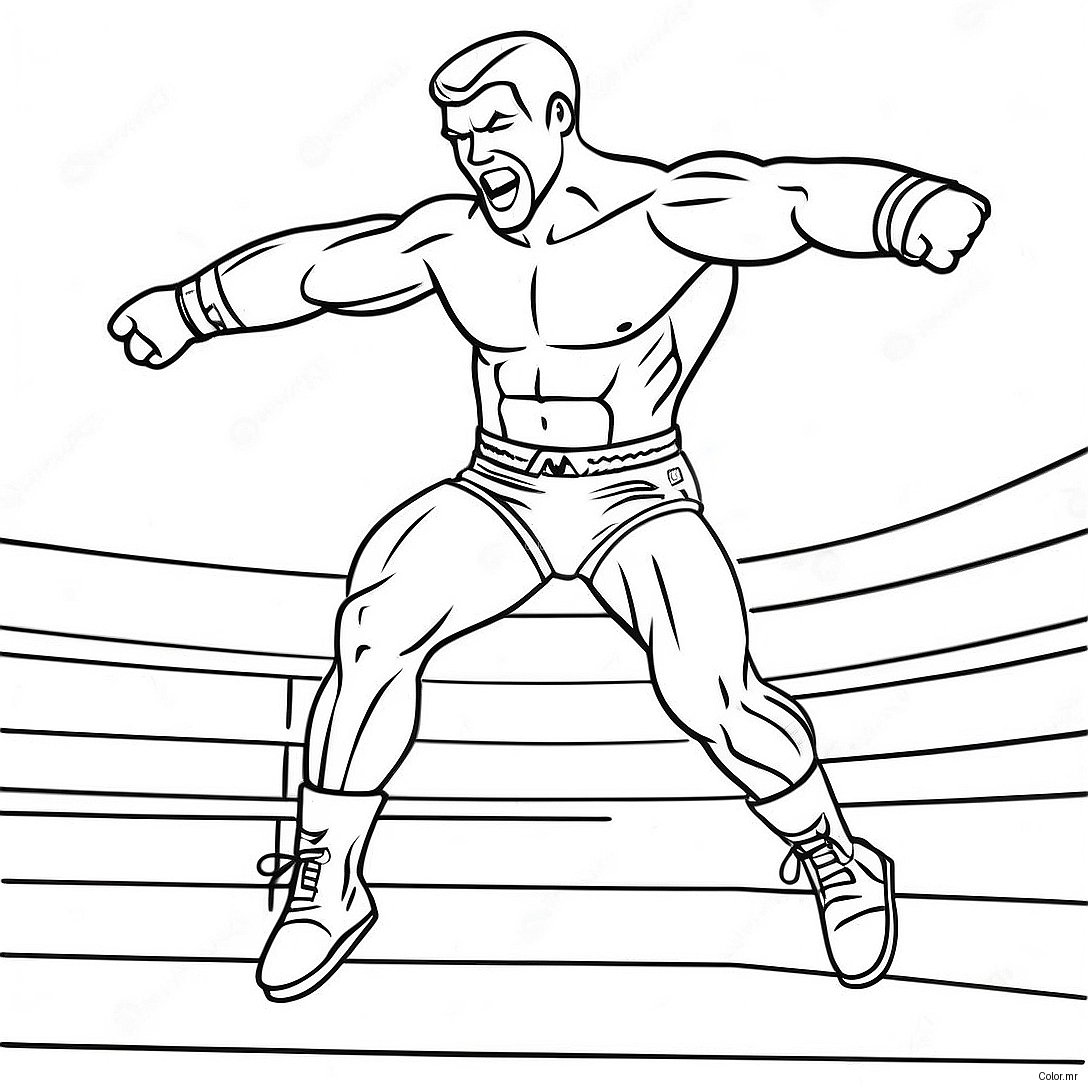 Wwe Wrestler Jumping On Opponent Coloring Page 26342 24143