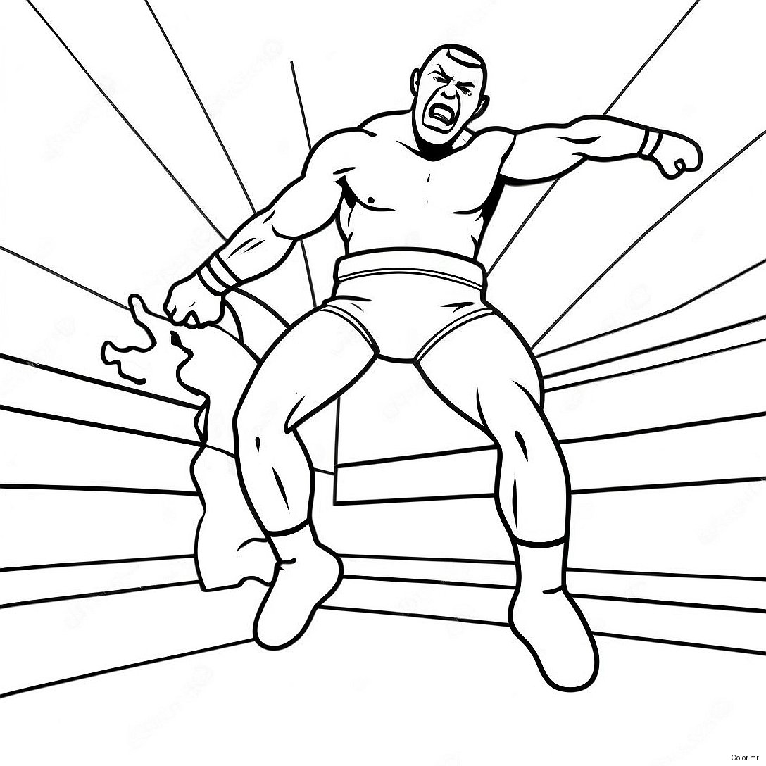 Wwe Wrestler Jumping On Opponent Coloring Page 26342 24144