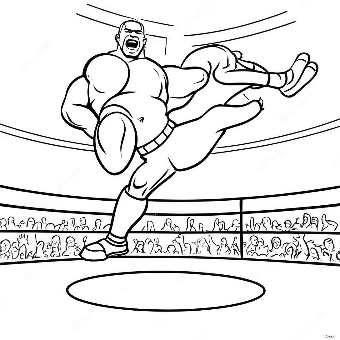 Wwe Wrestler Jumping On Opponent Coloring Page 27223 24837
