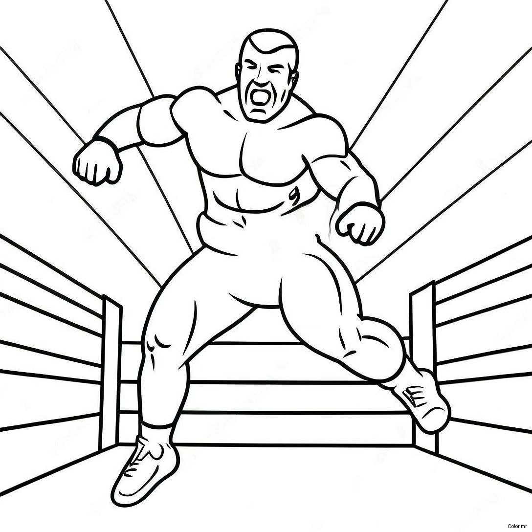 Wwe Wrestler Jumping On Opponent Coloring Page 27223 24839
