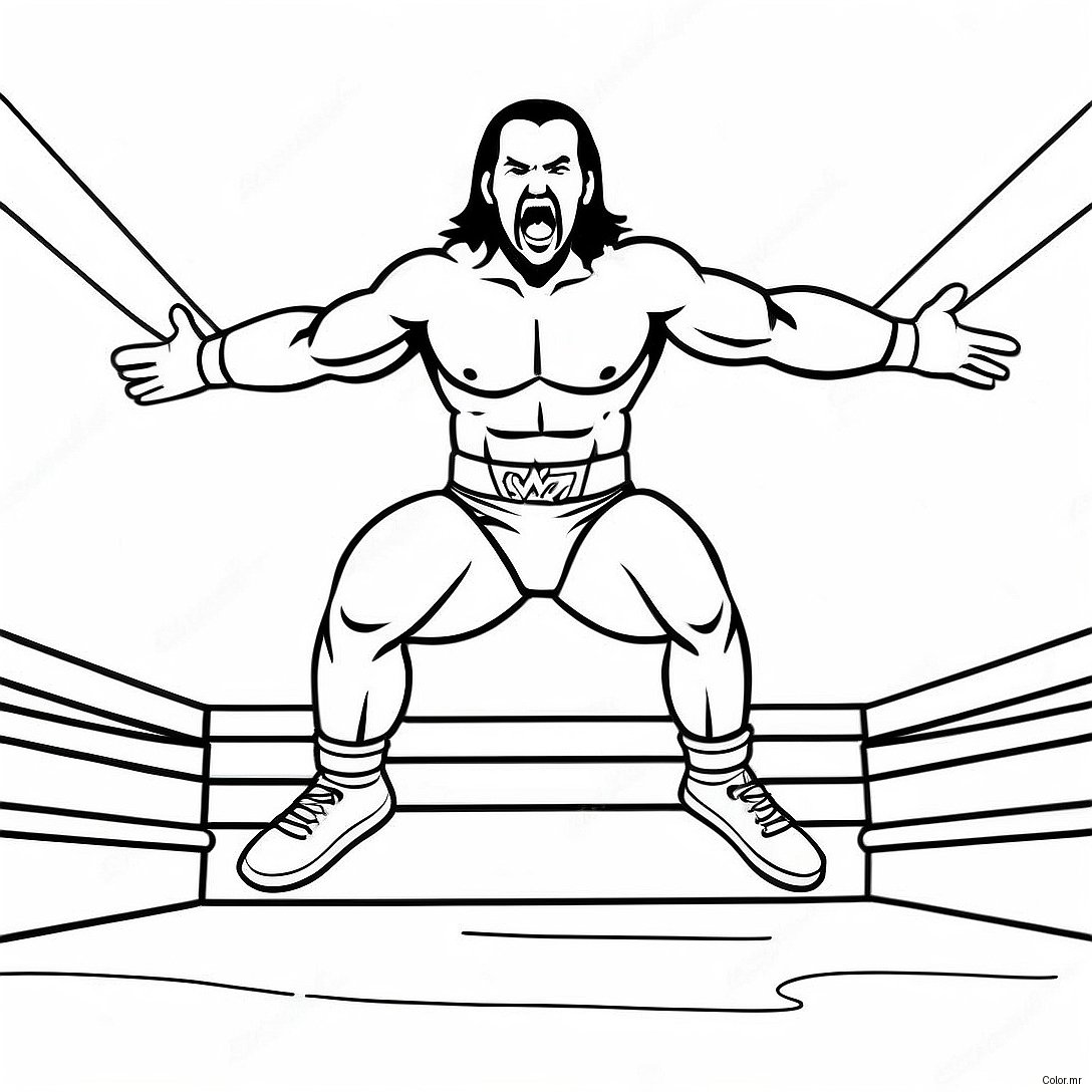 Wwe Wrestler Jumping On Opponent Coloring Page 27834 25312
