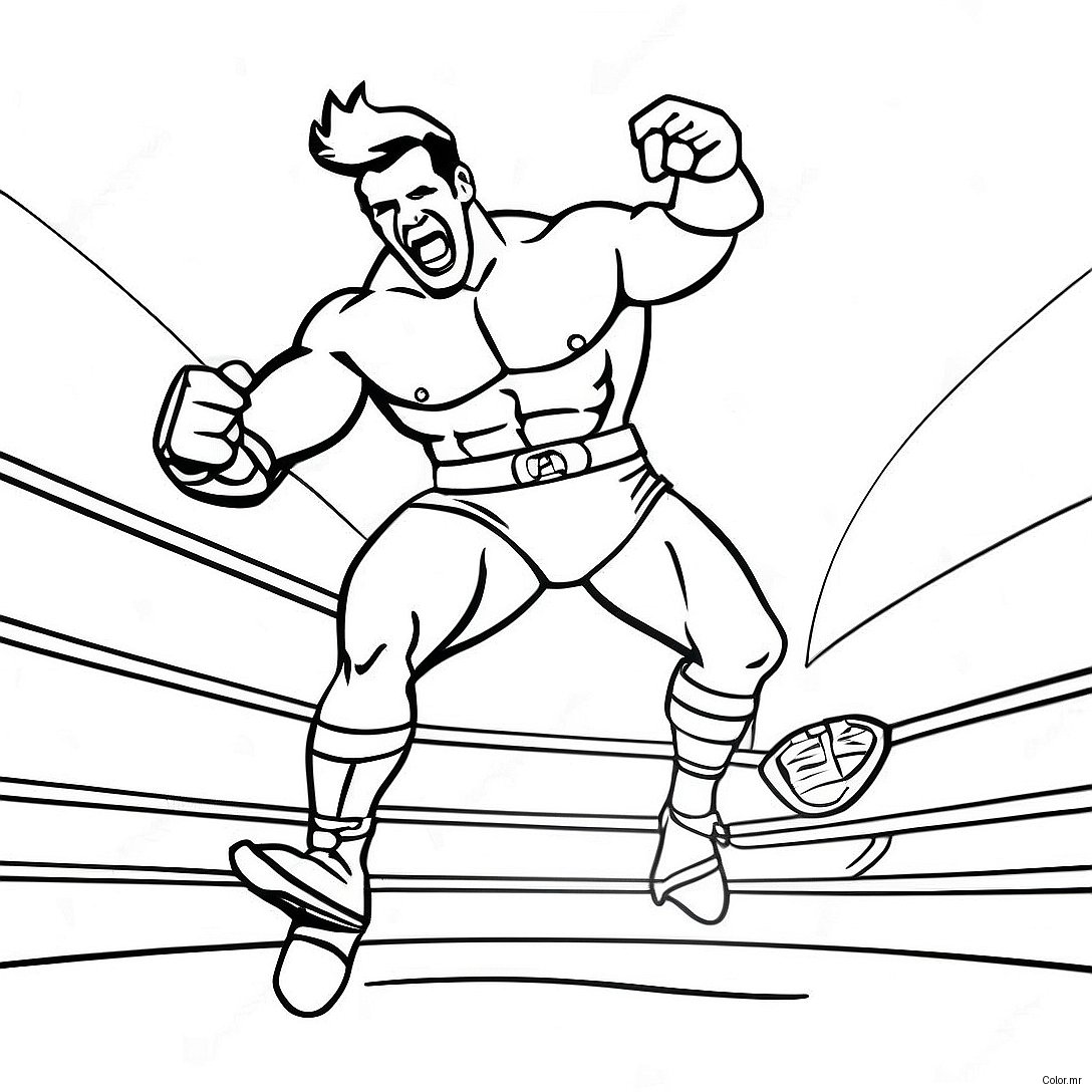 Wwe Wrestler Jumping On Opponent Coloring Page 32511 16899