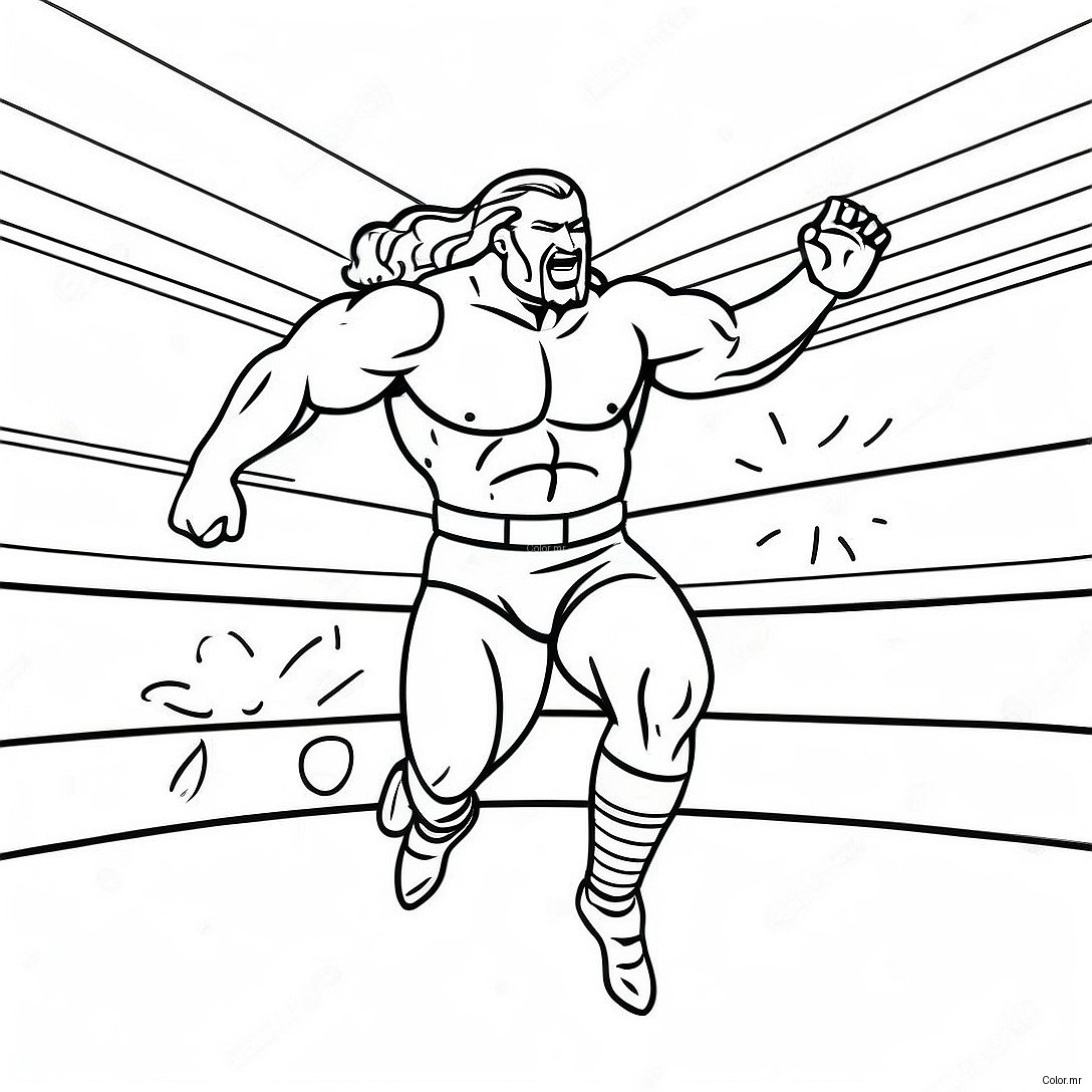Wwe Wrestler Jumping On Opponent Coloring Page 3269 2671