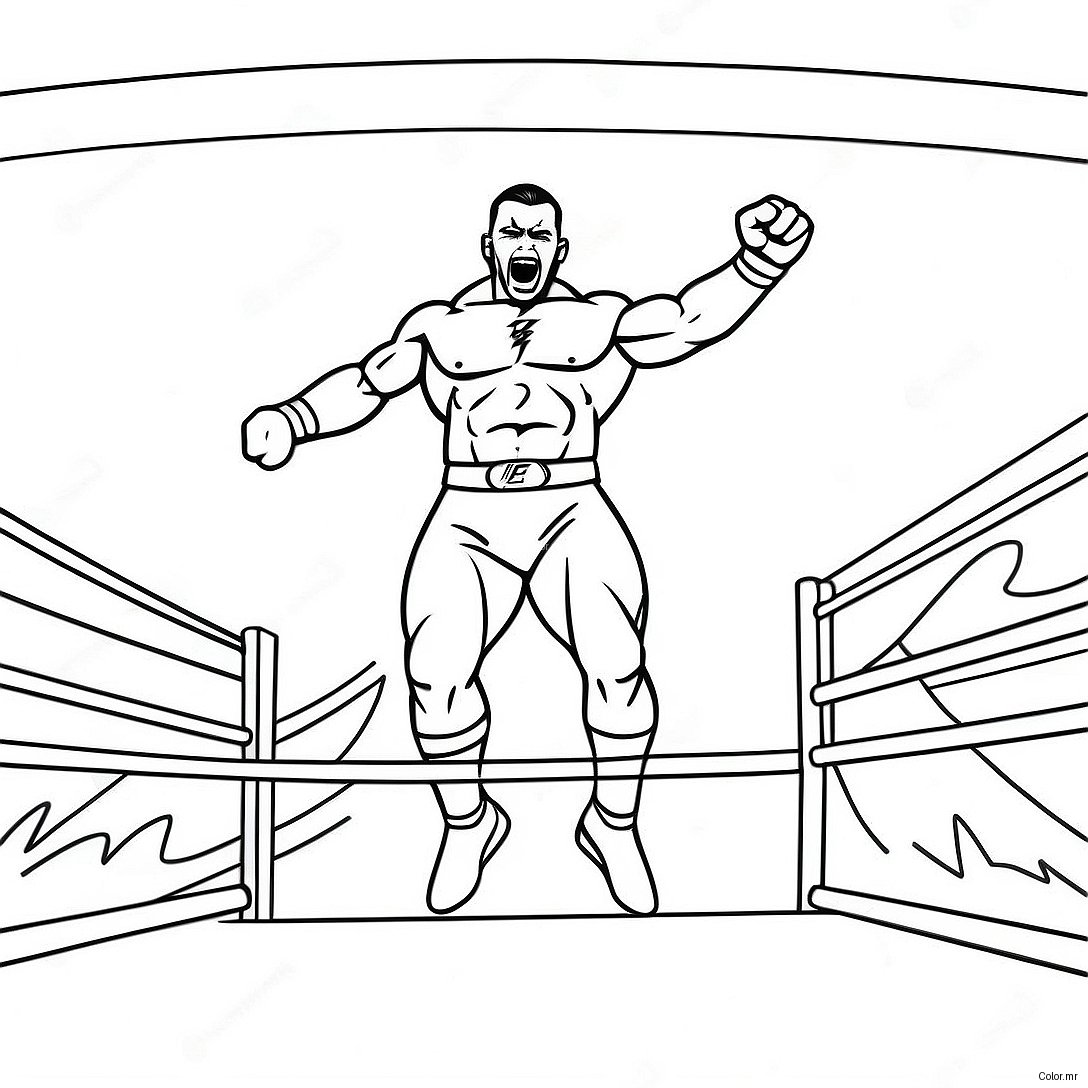 Wwe Wrestler Jumping On Opponent Coloring Page 4421 3565