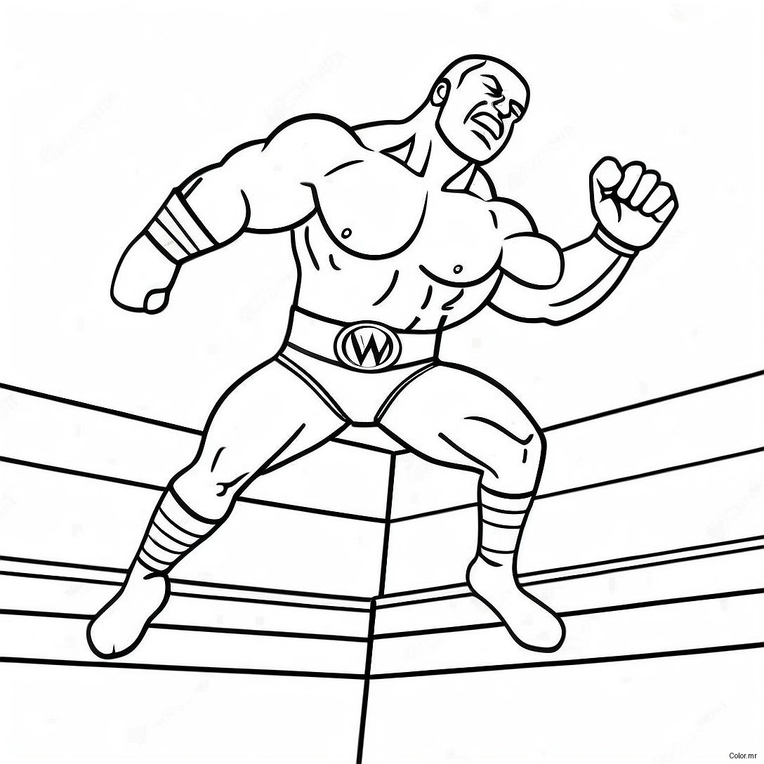 Wwe Wrestler Jumping On Opponent Coloring Page 4421 3566