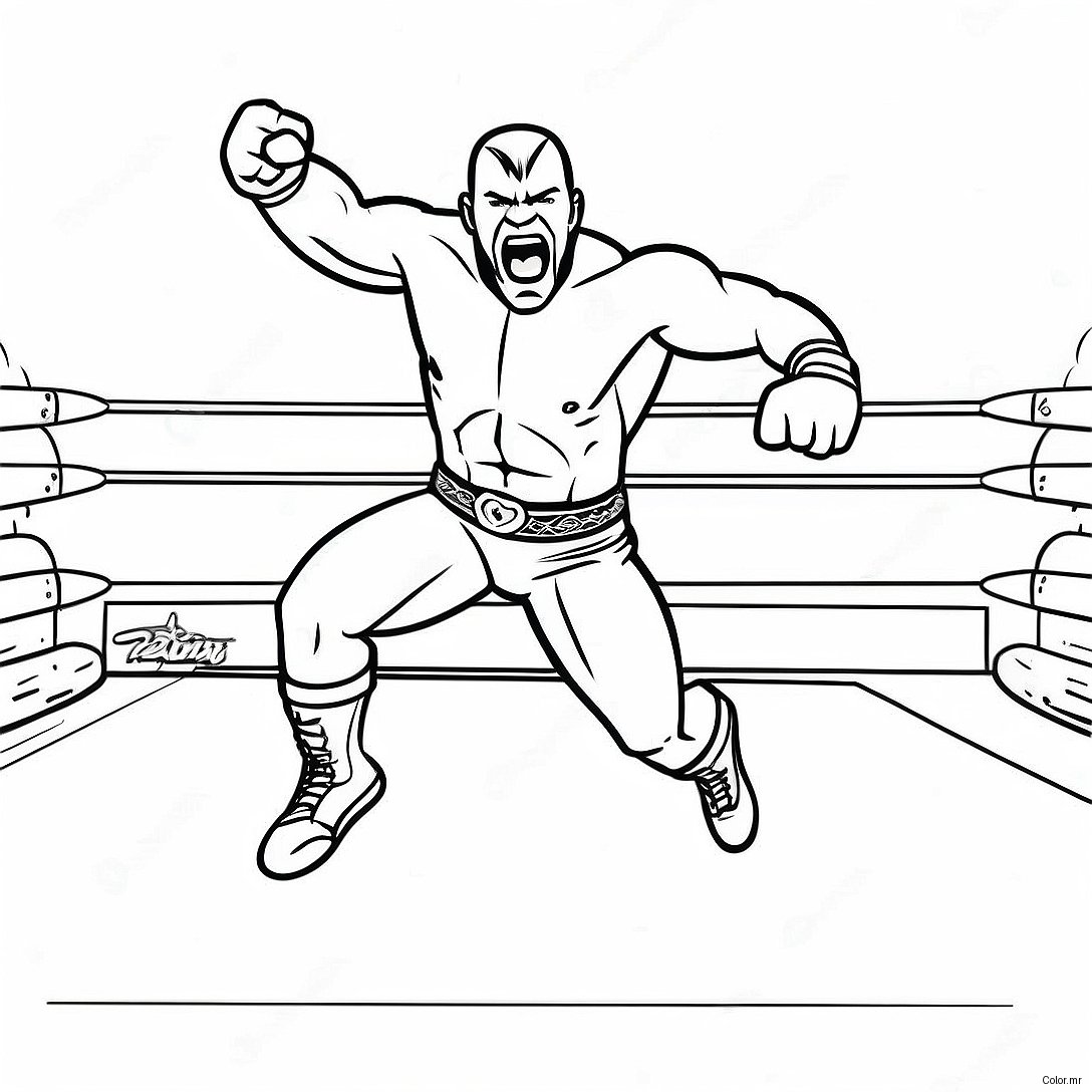Wwe Wrestler Jumping On Opponent Coloring Page 4421 3568